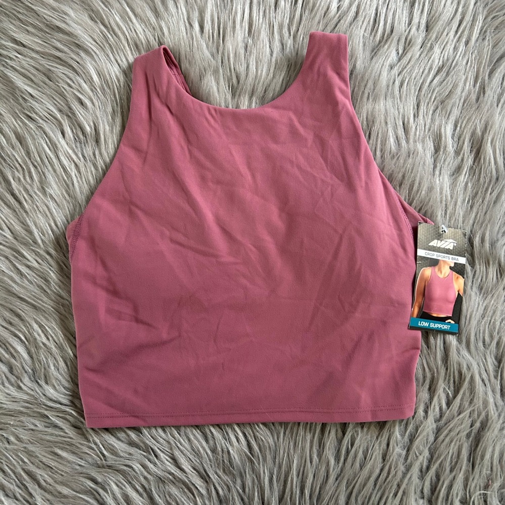 Avia Wirefree Crop Sports Bra Women's Size Small (A-C) Pink Moisture Wicking